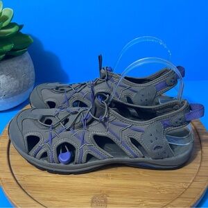 Abeo Dana  Athletic Hiking Sandals Grey Outdoor Trail Water Shoes Size 10N